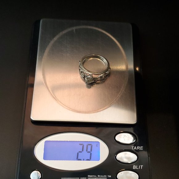 Size 6.25 925 Sterling Silver Moonstone Tarnished Ring - Picture 6 of 6